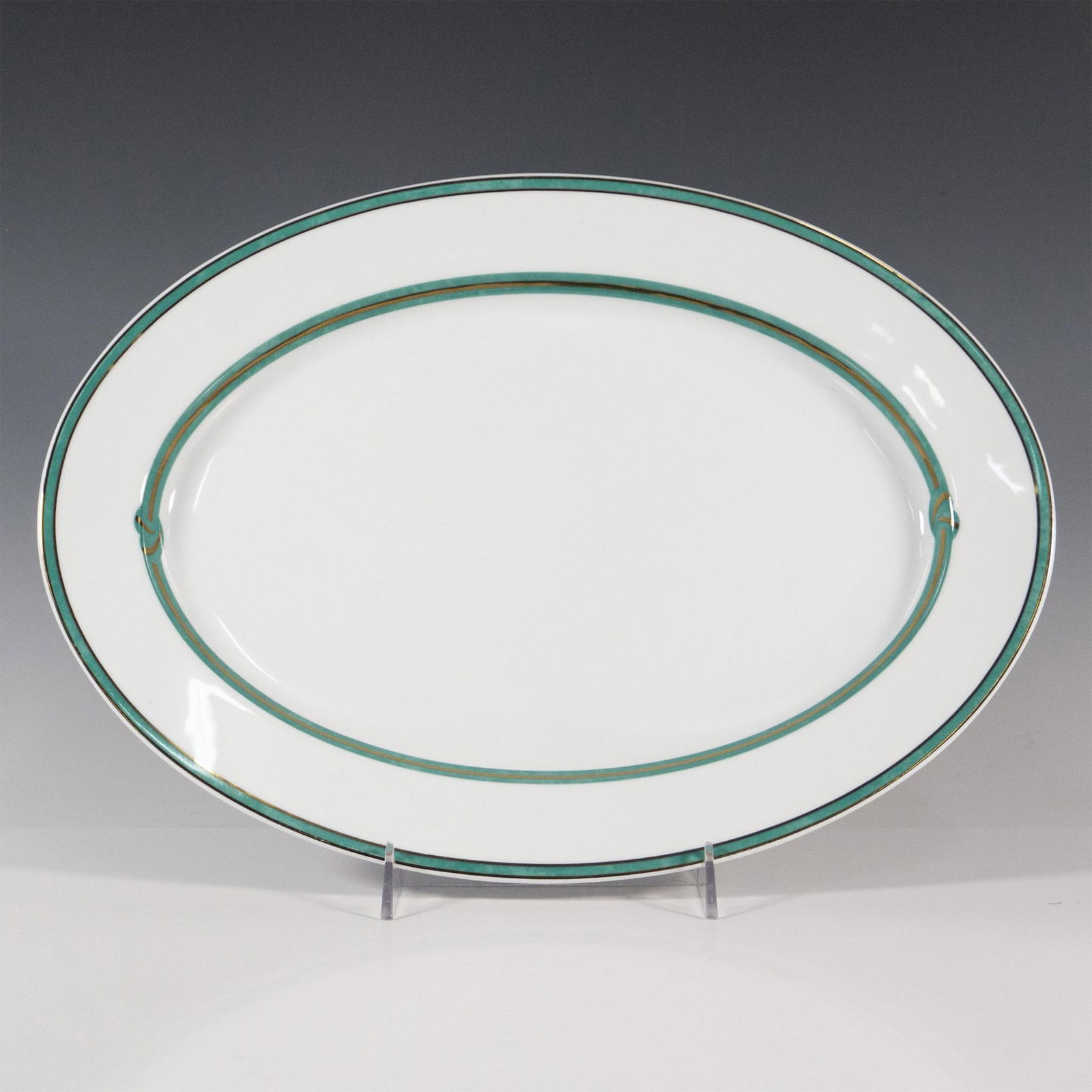 Christofle Porcelaine Rubanea Vert Large Serving Platter (1 of 3)