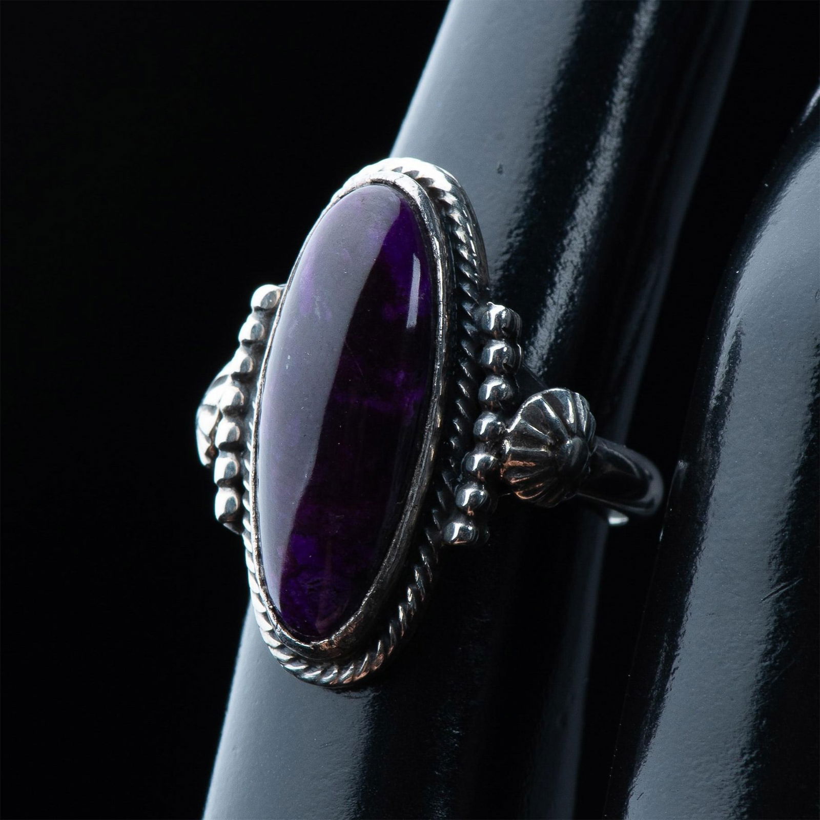 R. Begay Navajo Sterling Silver & Dark Purple Sugilite Ring (1 of 6)