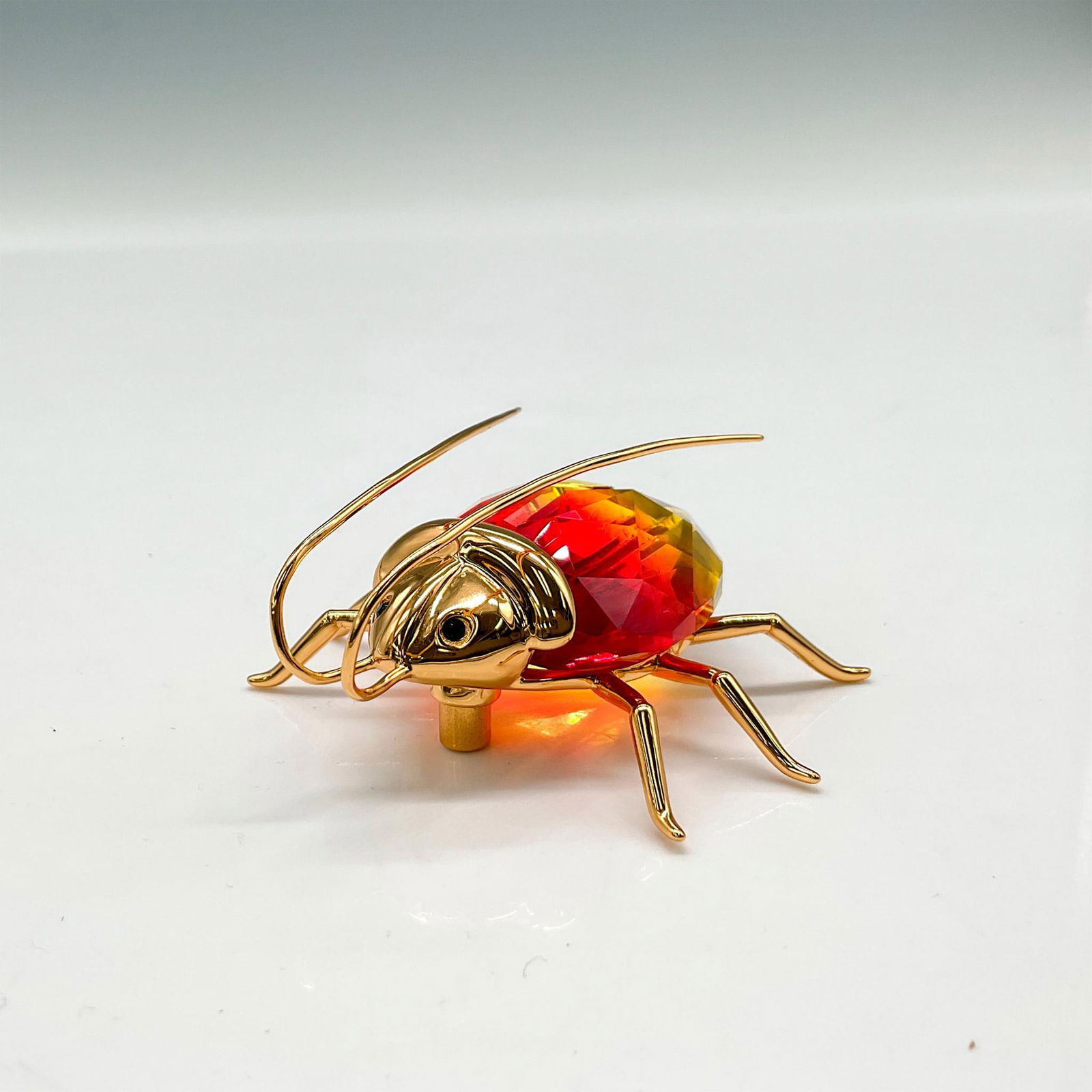 Daniel Swarovski Crystal Brooch, Amazar Fire Opal Beetle (1 of 4)