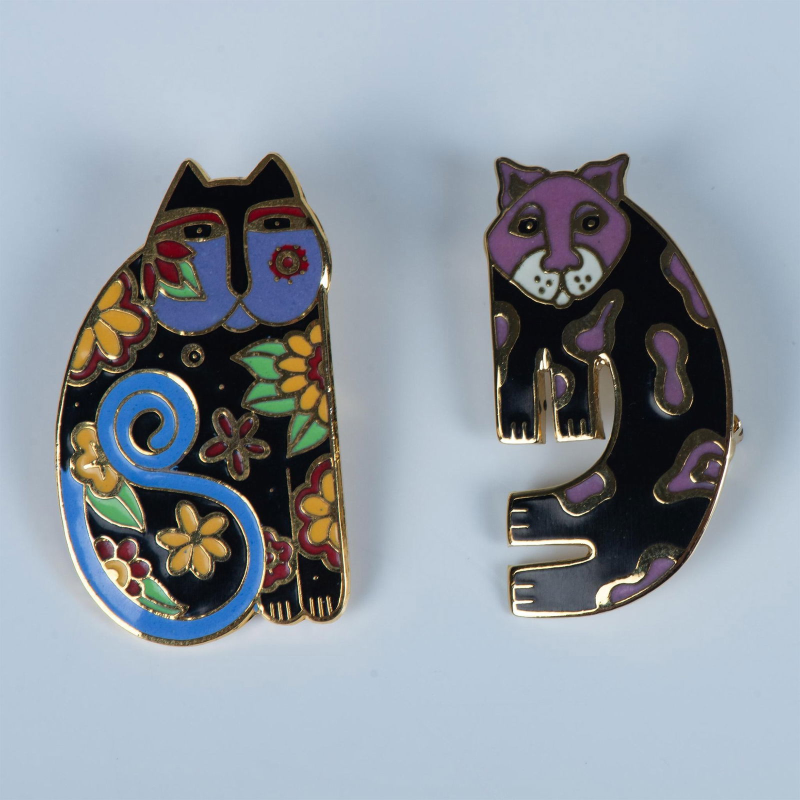 2pc Set of Laurel Burch Cat Brooch Pins (1 of 6)