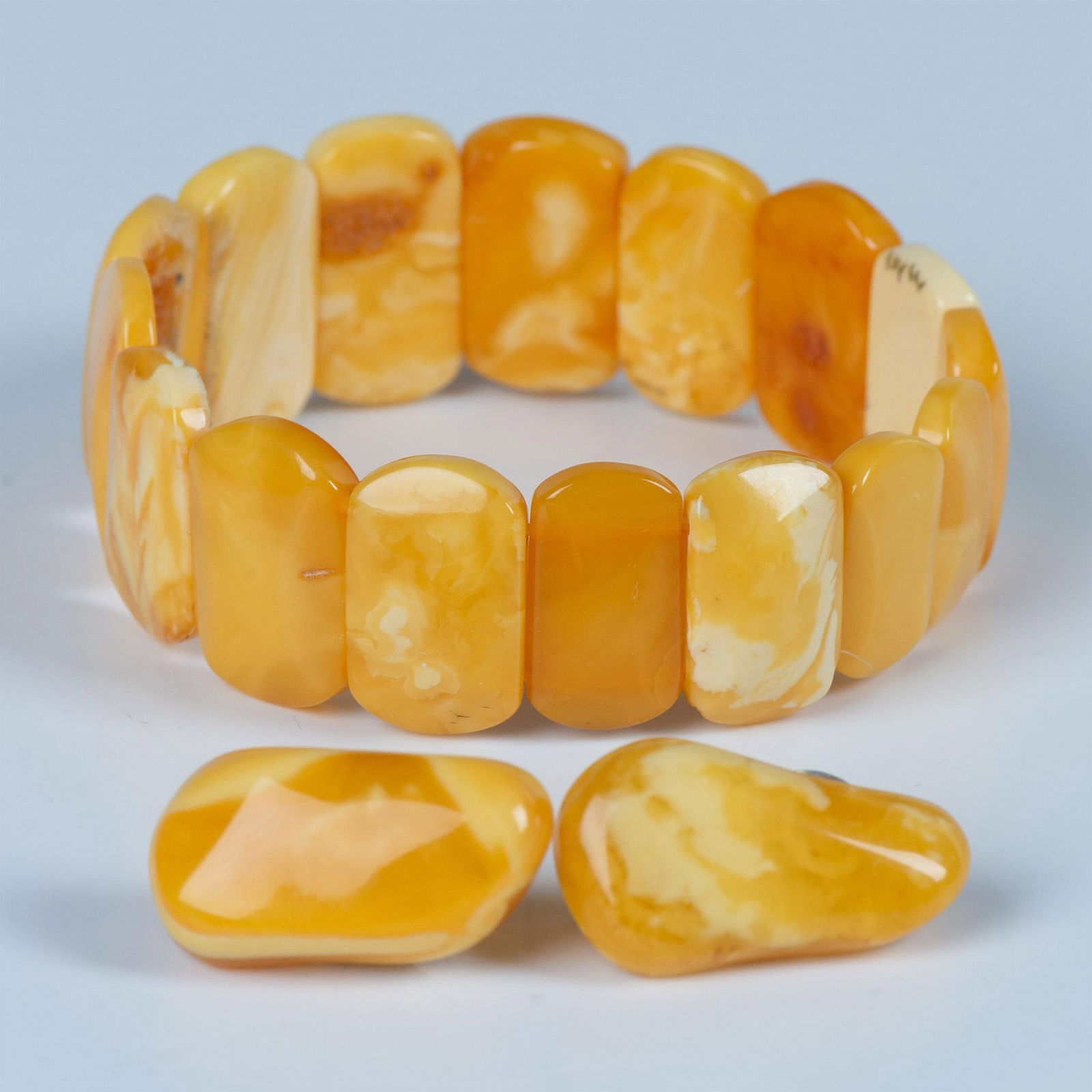 2pc Chunky Baltic Amber Clip-On Earrings & Bracelet (1 of 4)