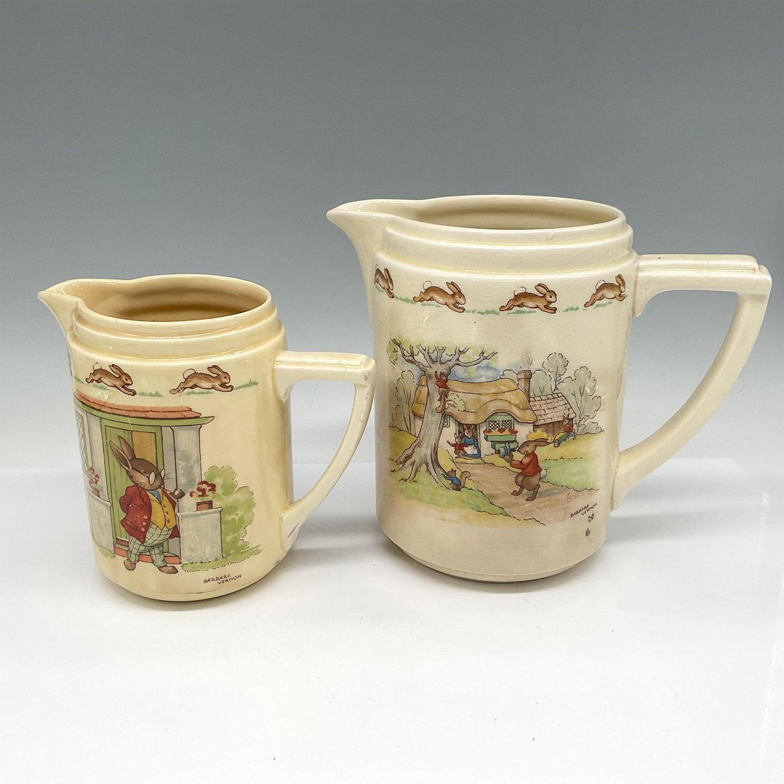 2pc Royal Doulton Bunnykins Pitchers by Barbara Vernon (1 of 3)