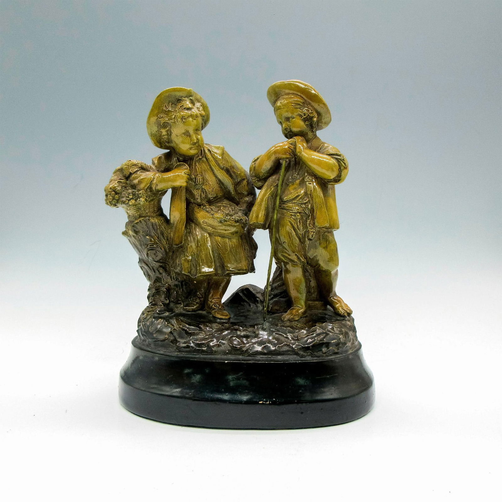 Vintage Borghese Chalkware Figurine, Boy and Girl (1 of 3)