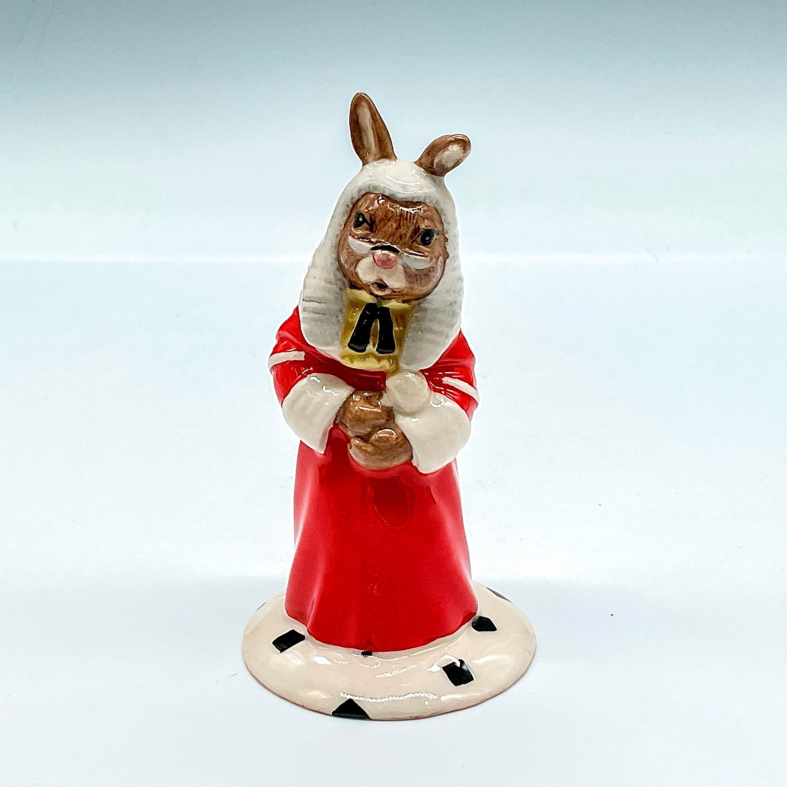 Royal Doulton Bunnykins Figurine, Judge DB188: Box included. Box measures approximately 2.5"L x 3.5"W x 5.75"H. Artist: C. Dadd Issued: 1999 - 1999 Dimensions: 4.25"H Manufacturer: Royal Doulton Country of Origin: England
