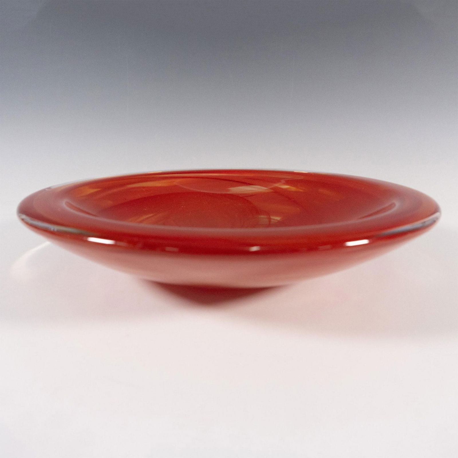 Kosta Boda by Anna Ehrner Shallow Round Glass Bowl, Atoll (1 of 4)
