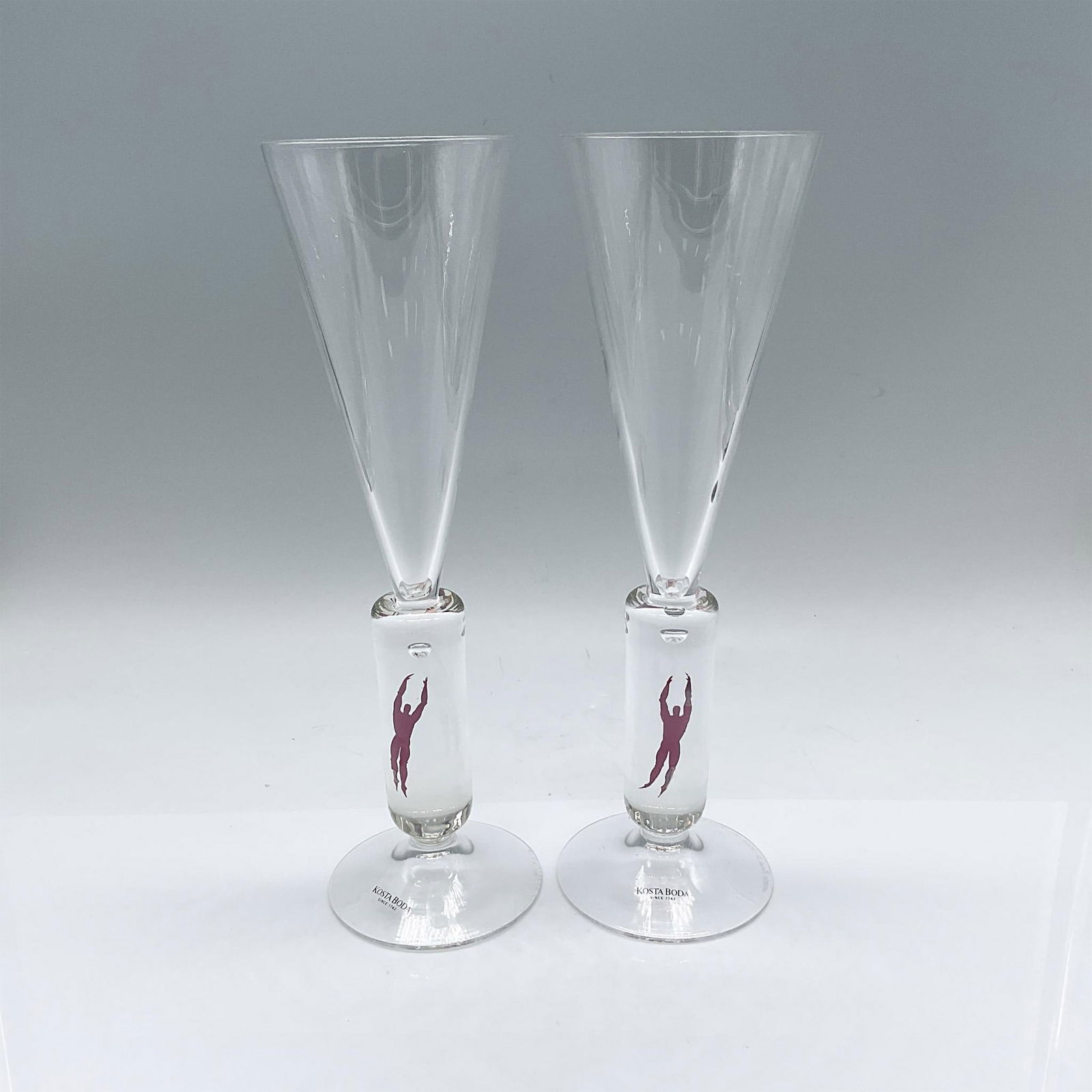 Pair of Kosta Boda Champagne Glasses, MM Millennium (1 of 5)