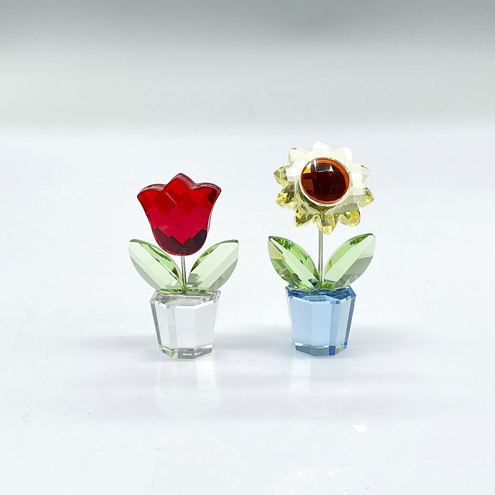 2pc Swarovski Crystal Figurines, Tulip and Sunflower (1 of 4)