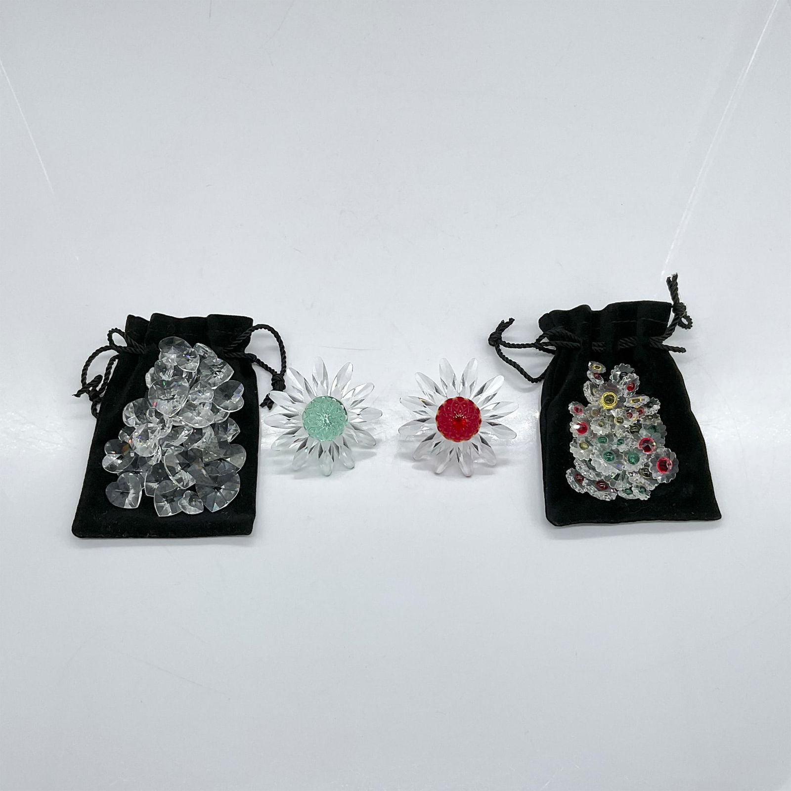 4pc Swarovski Crystal Decorative Elements, Flowers + Hearts (1 of 5)