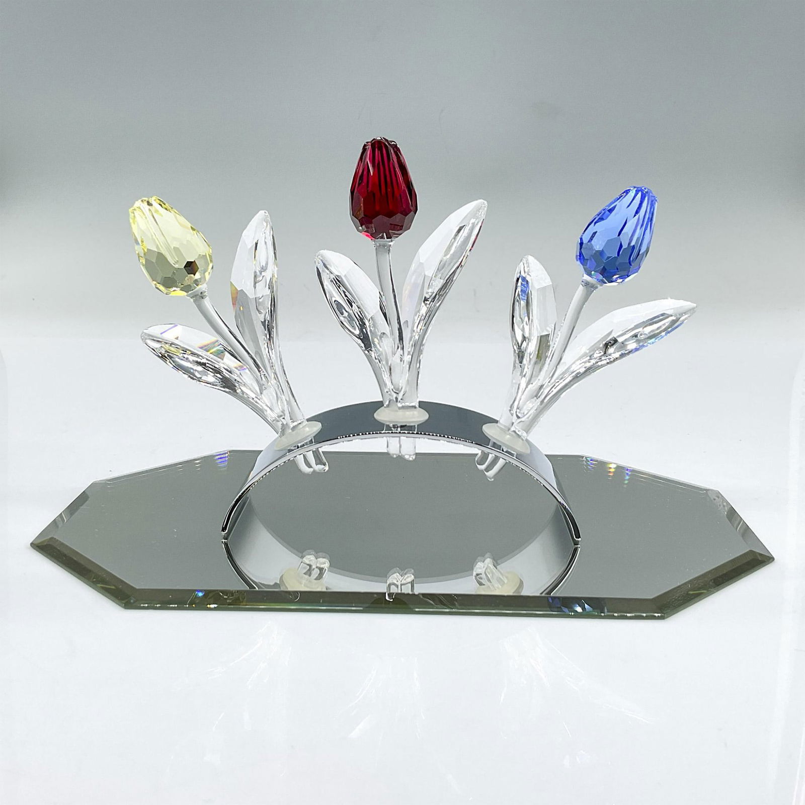 9pc Swarovski Crystal Figurines, Tulips, Stands + Mirror (1 of 4)