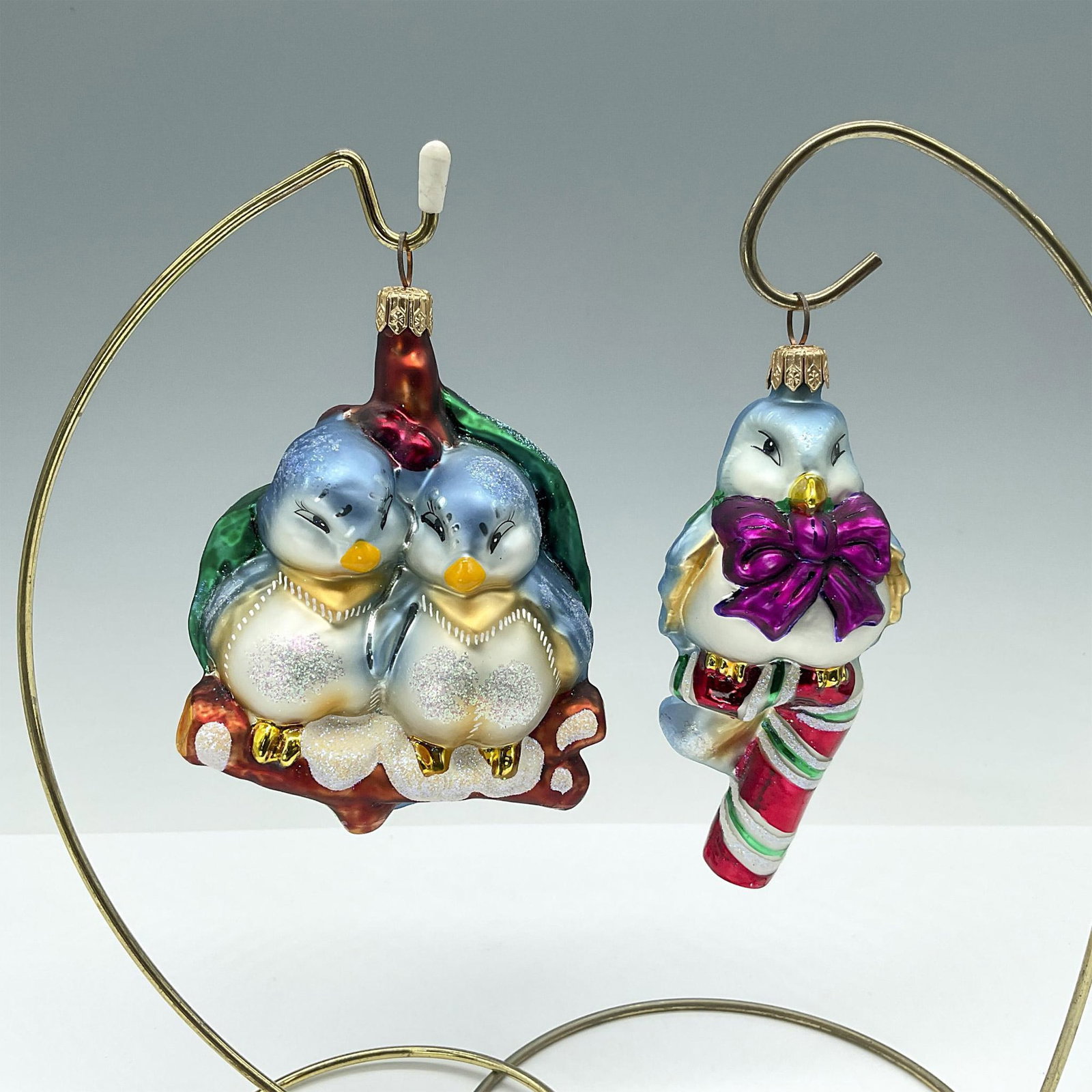 2pc Christopher Radko Christmas Ornaments, Blue Birds (1 of 3)