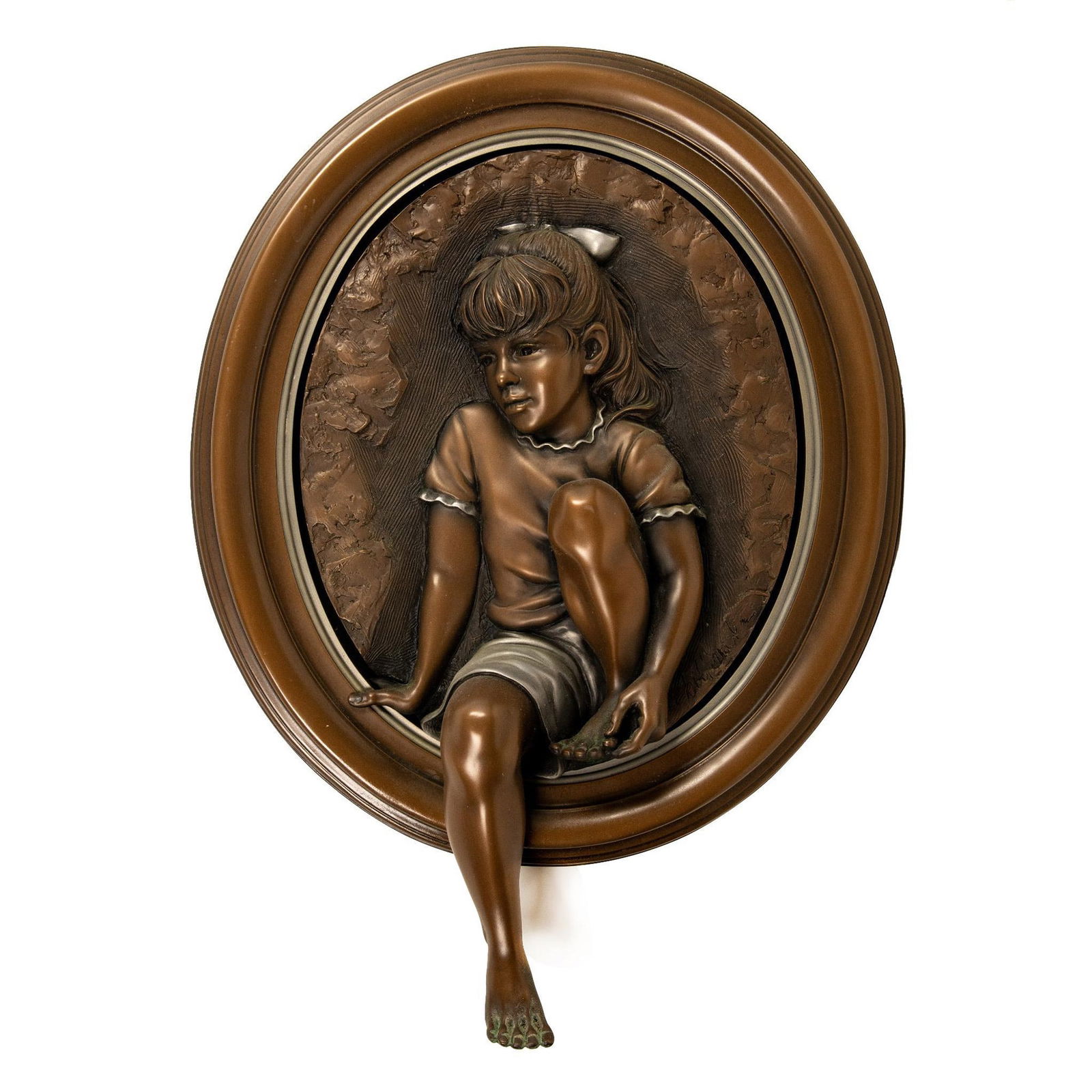 Bill Mack, High Relief Bronze Sculpture, Young Child, Signed (1 of 7)
