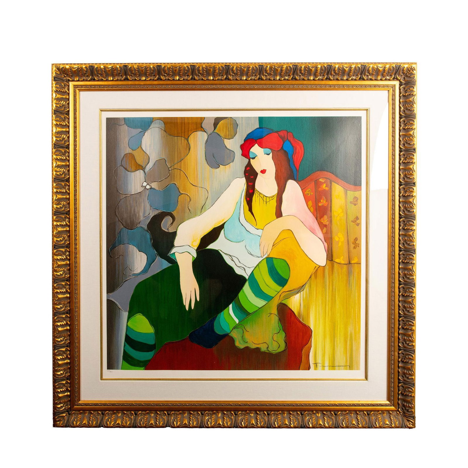 Itzchak Tarkay, Color Serigraph on Paper, At Ease, Signed (1 of 7)