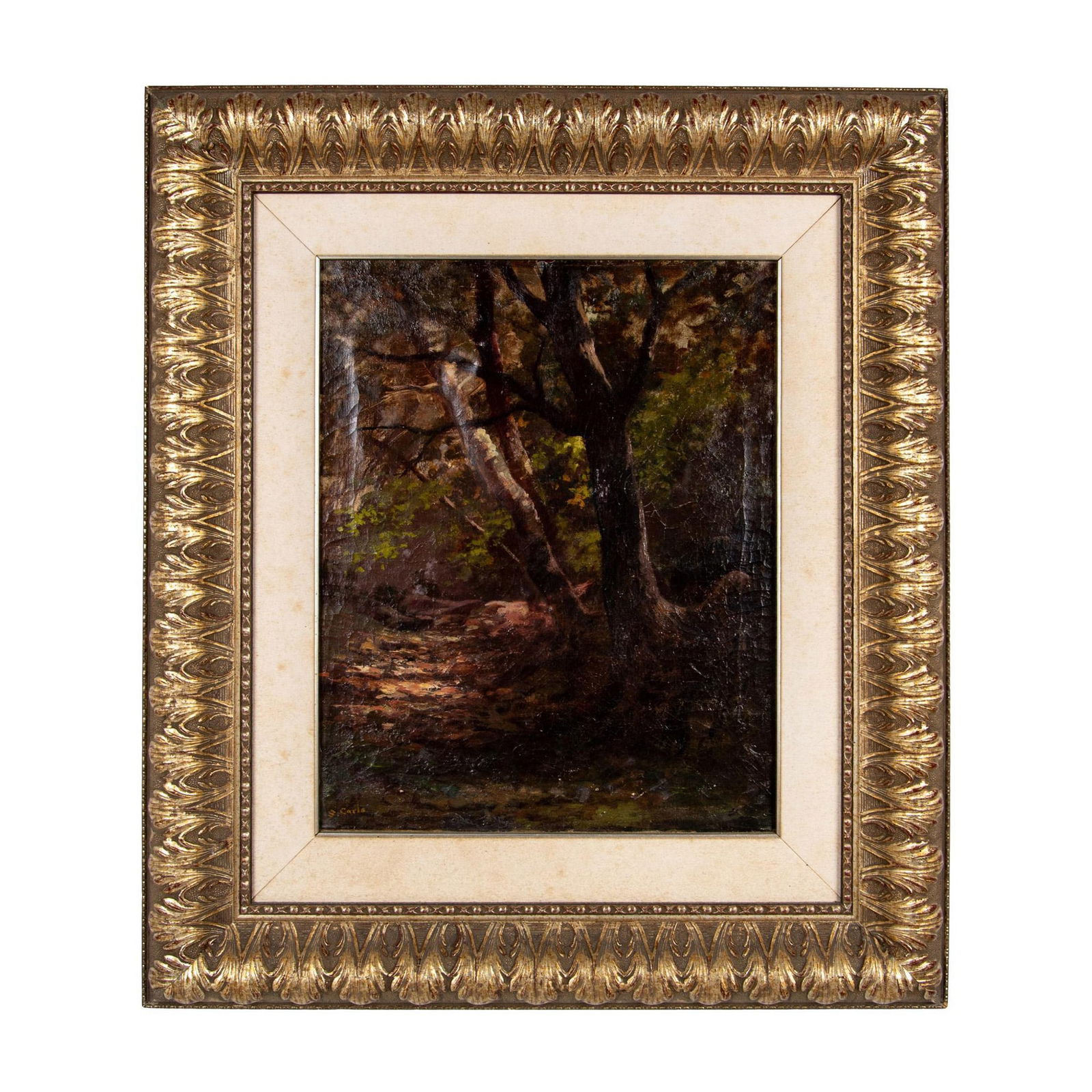 S. Carlo, Original Oil on Canvas, Forest Landscape, Signed (1 of 5)