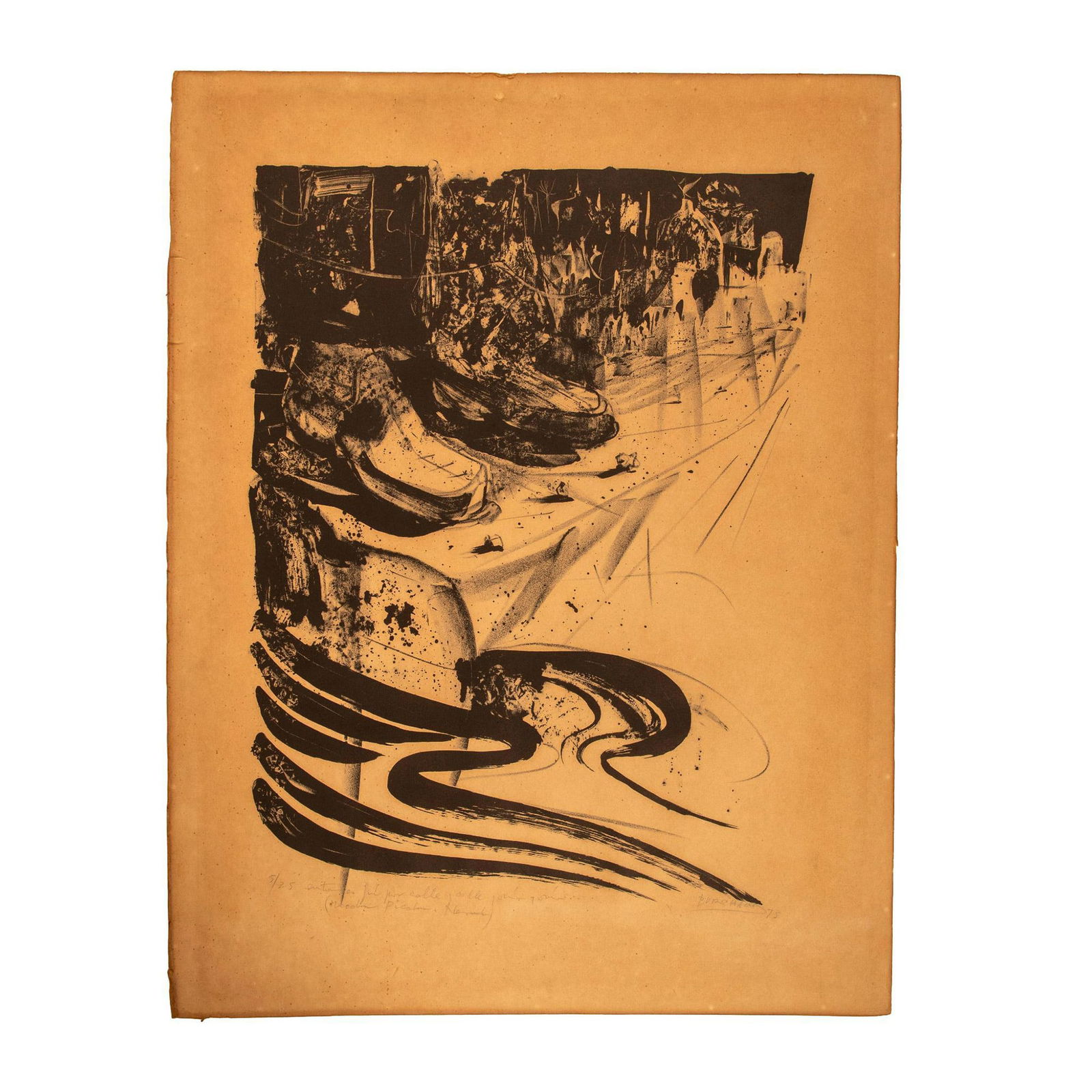 Original Lithograph on Paper, Untitled, Signed (1 of 4)