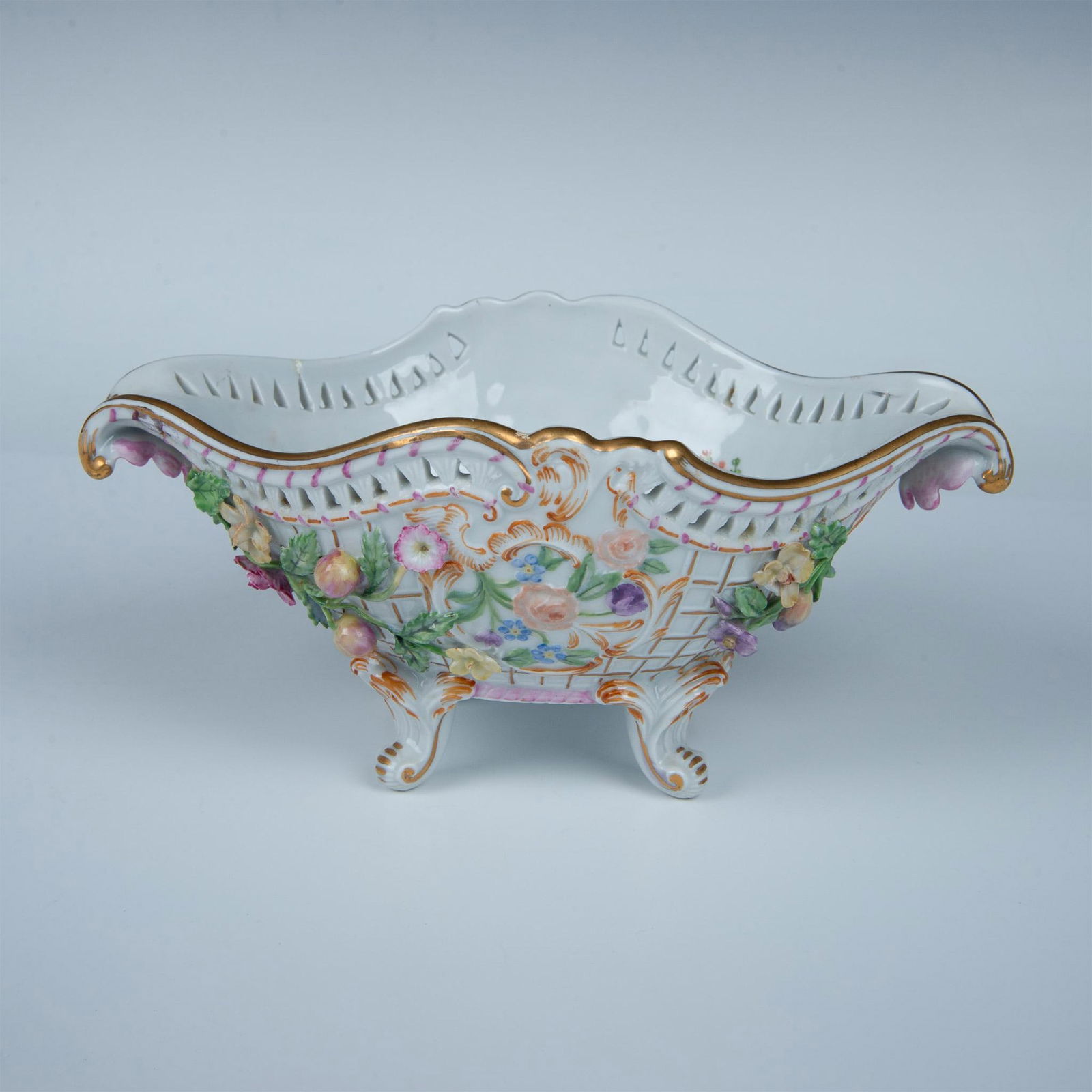 Antique Dresden Porcelain Footed Bowl (1 of 5)