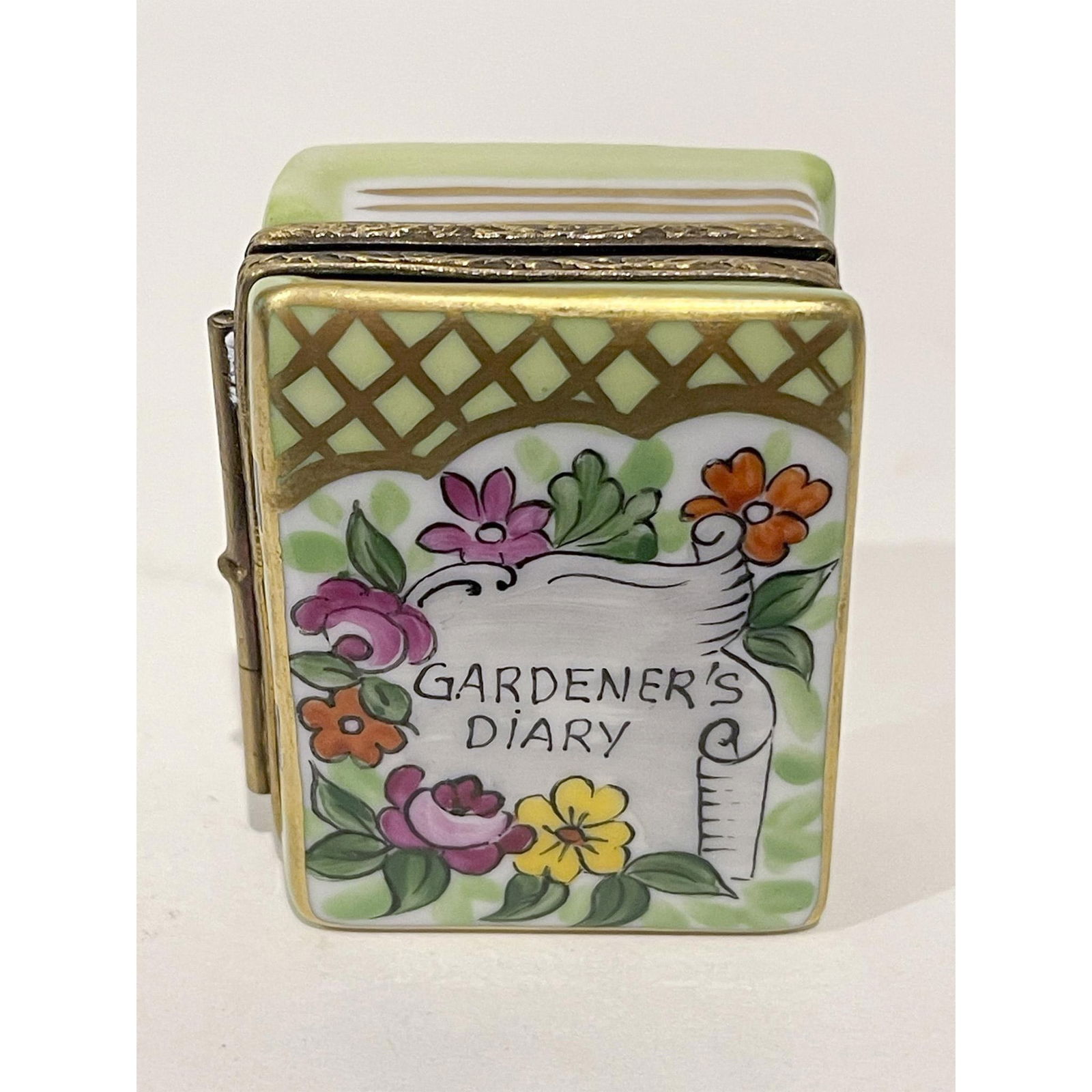 Limoges France Keepsake Box, Gardner's Diary Book Numbered (1 of 4)