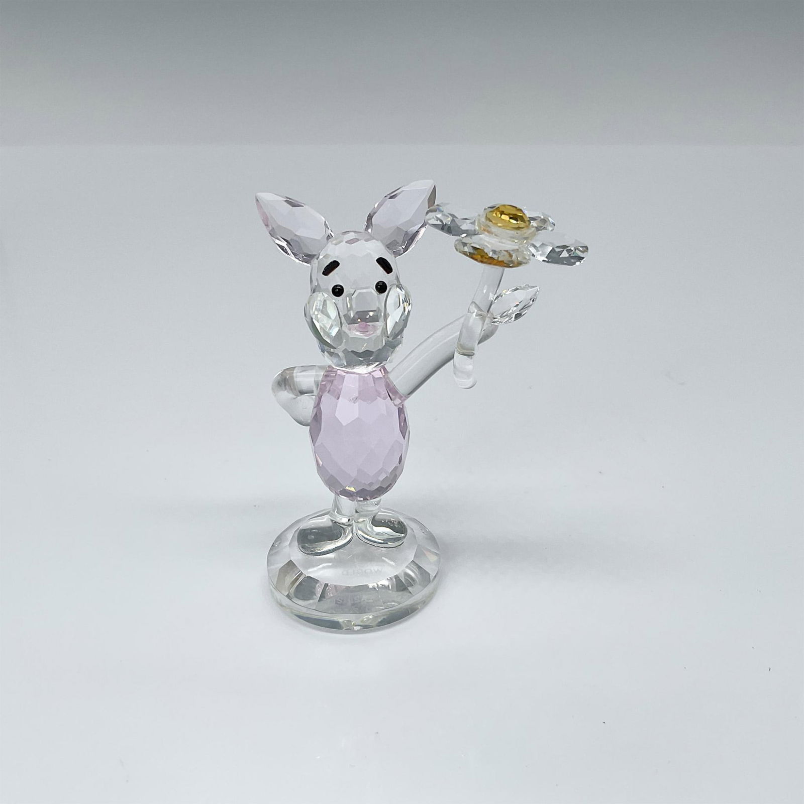 Crystal World Figurine, Piglet with Flower (1 of 3)