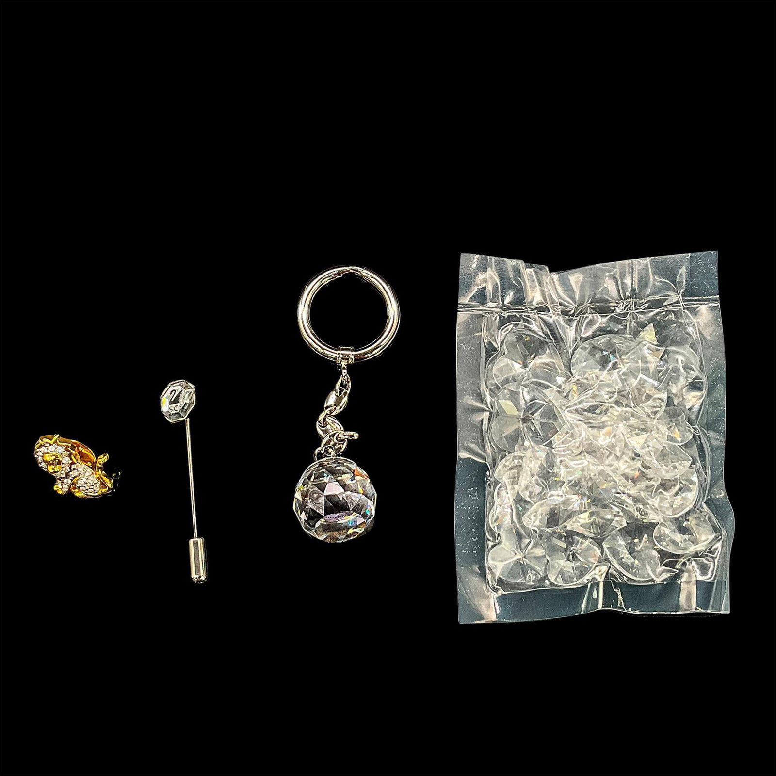 4pc Swarovski Crystal Hearts, Lion/SCS Pin, Keychain (1 of 6)