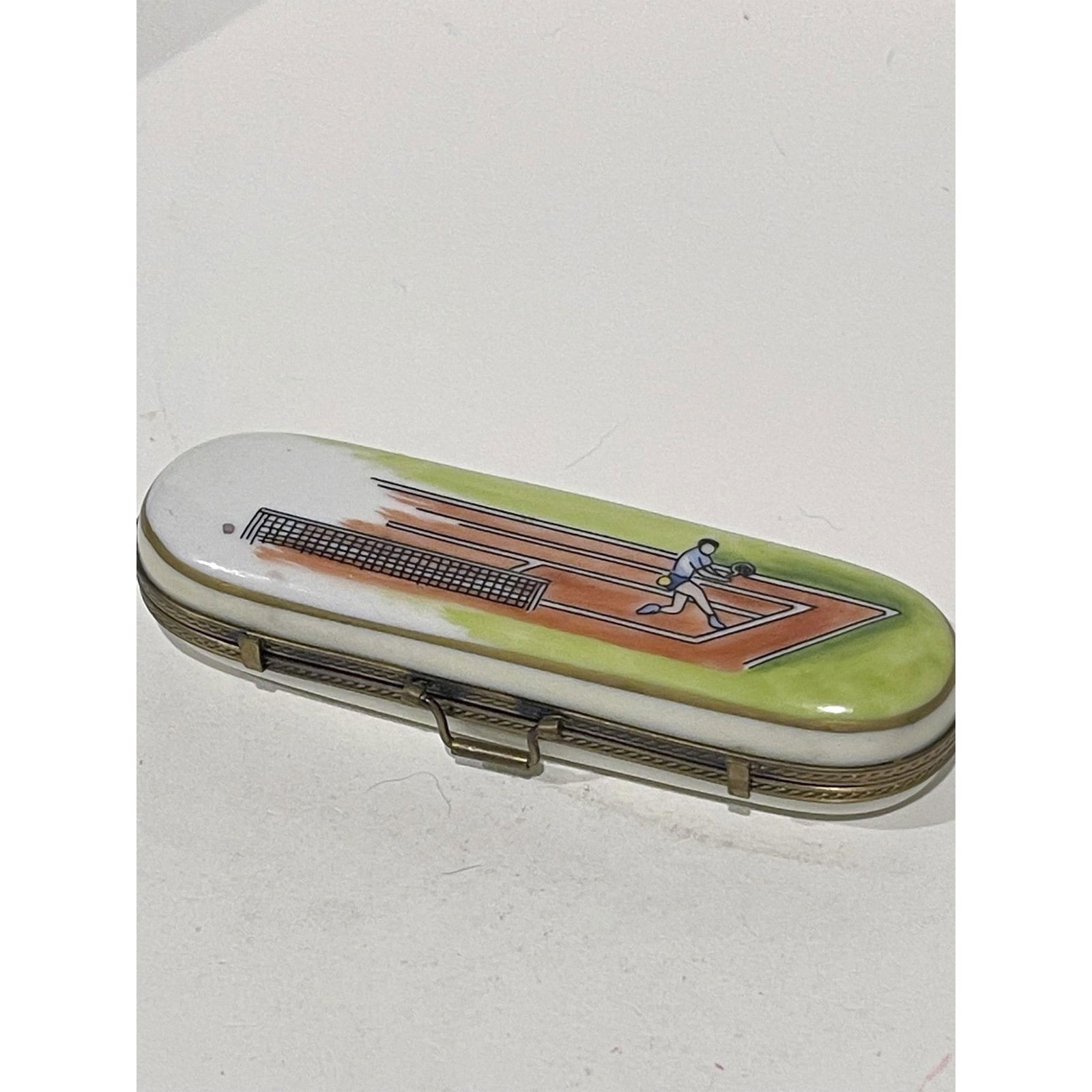 Rochard Limoges France Keepsake Box, Tennis Racquet Case (1 of 5)