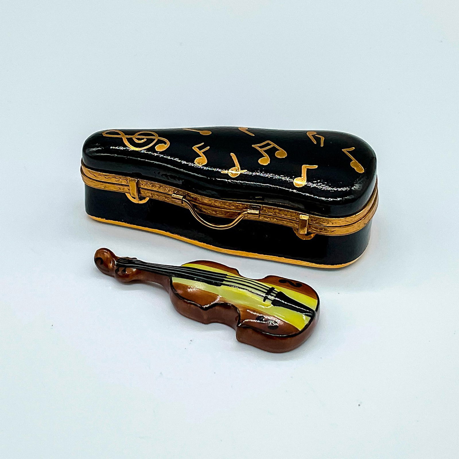 Limoges SE Porcelain Gilded Violin Case Box (1 of 3)