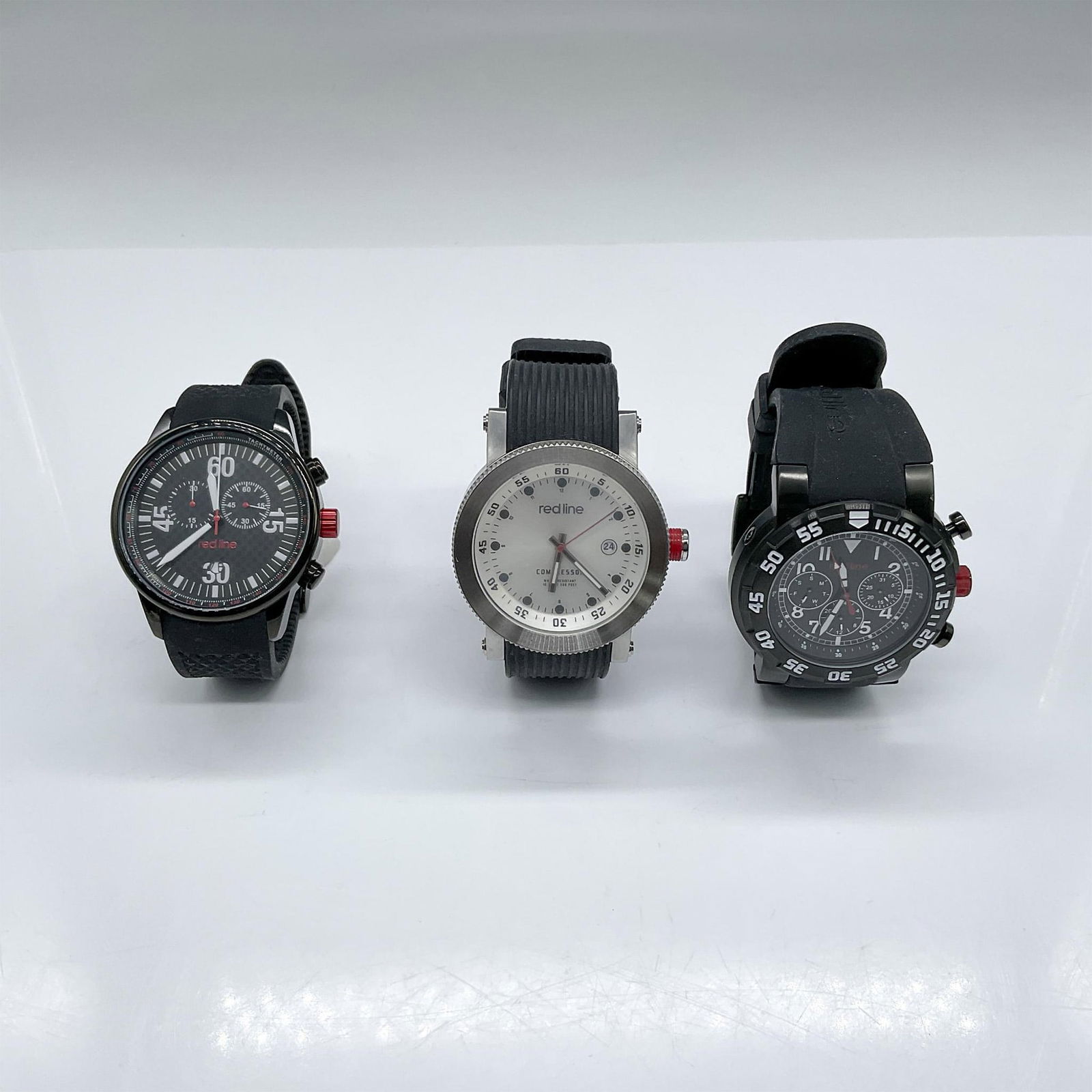 3pc Red Line Men's Watches, Black Wristbands (1 of 5)