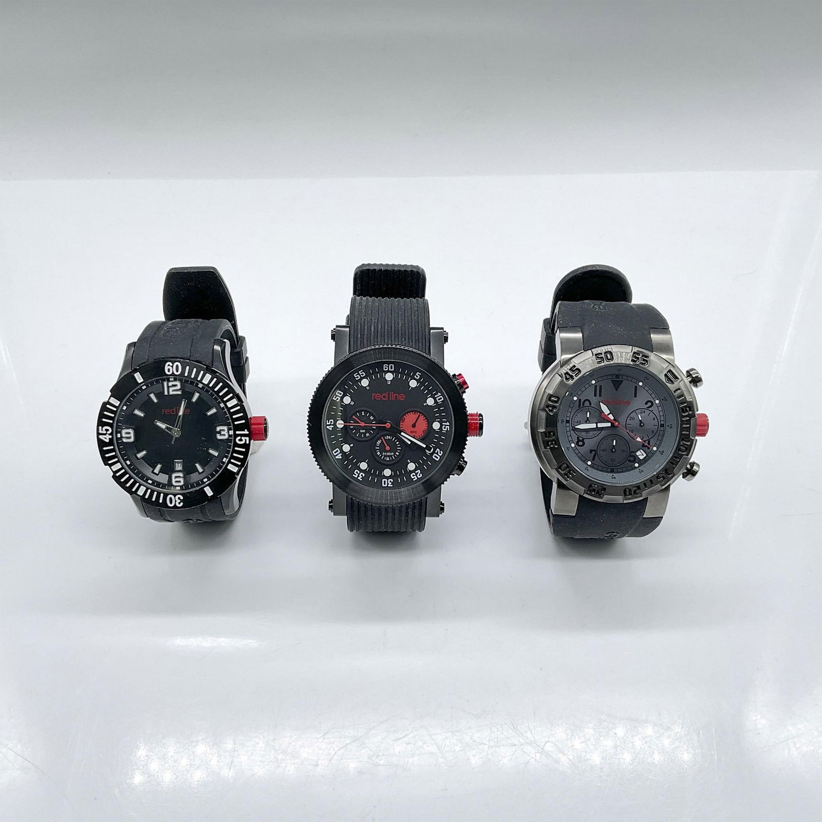 3pc Red Line Men's Watches, Black Wristbands (1 of 5)