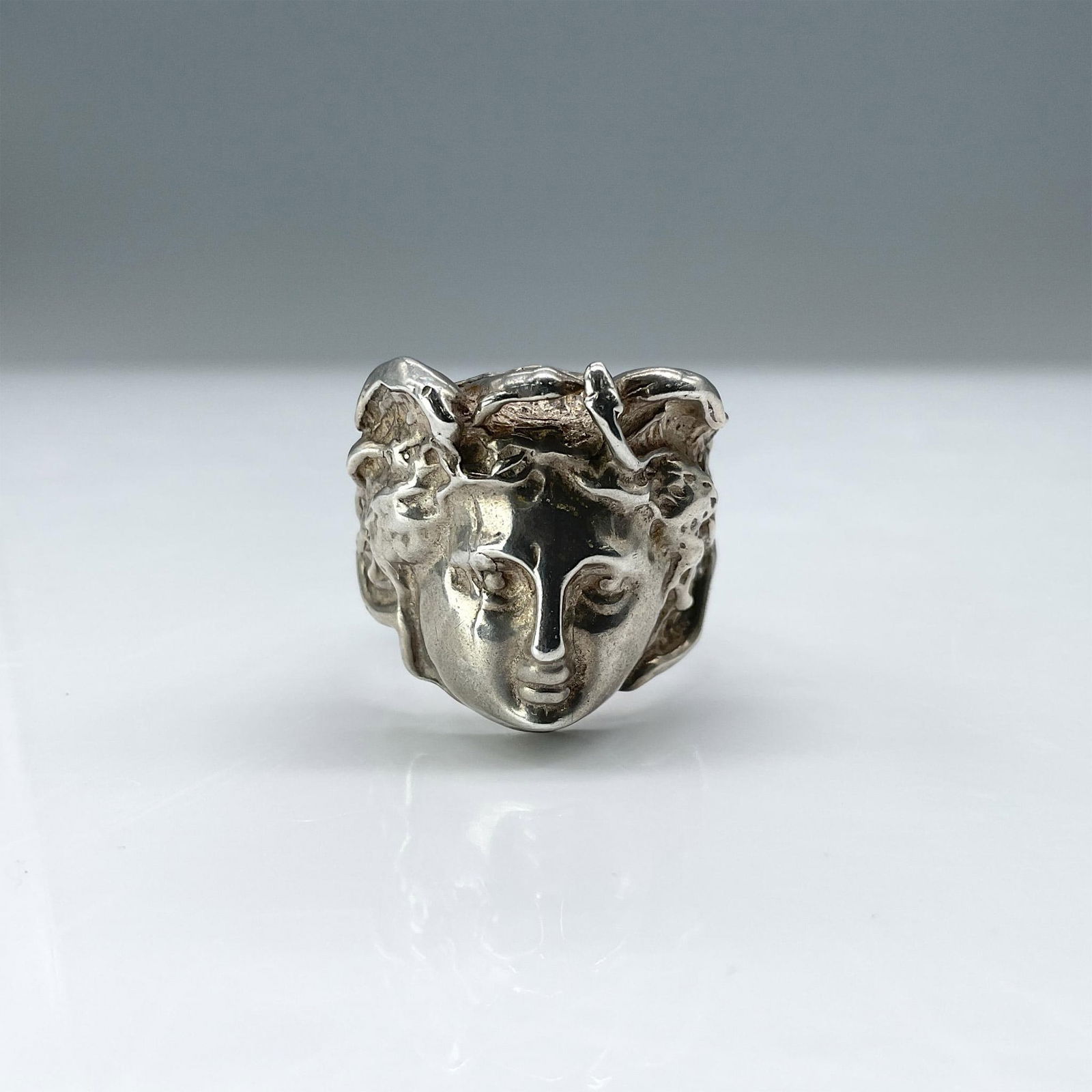 Men's Sterling Silver Medusa Ring (1 of 4)