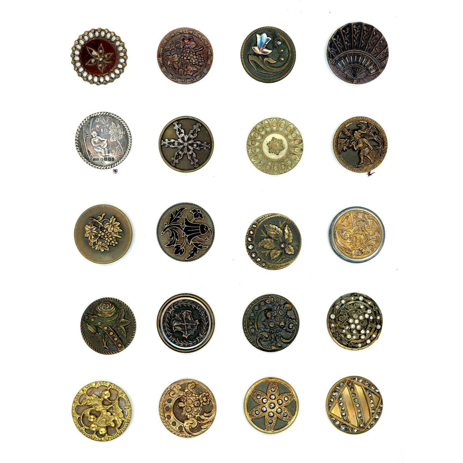 1 Card of assorted metal buttons including pictorial (1 of 4)