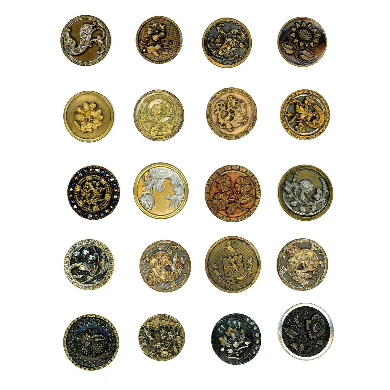 1 Card of assorted metal buttons including pictorial (1 of 4)