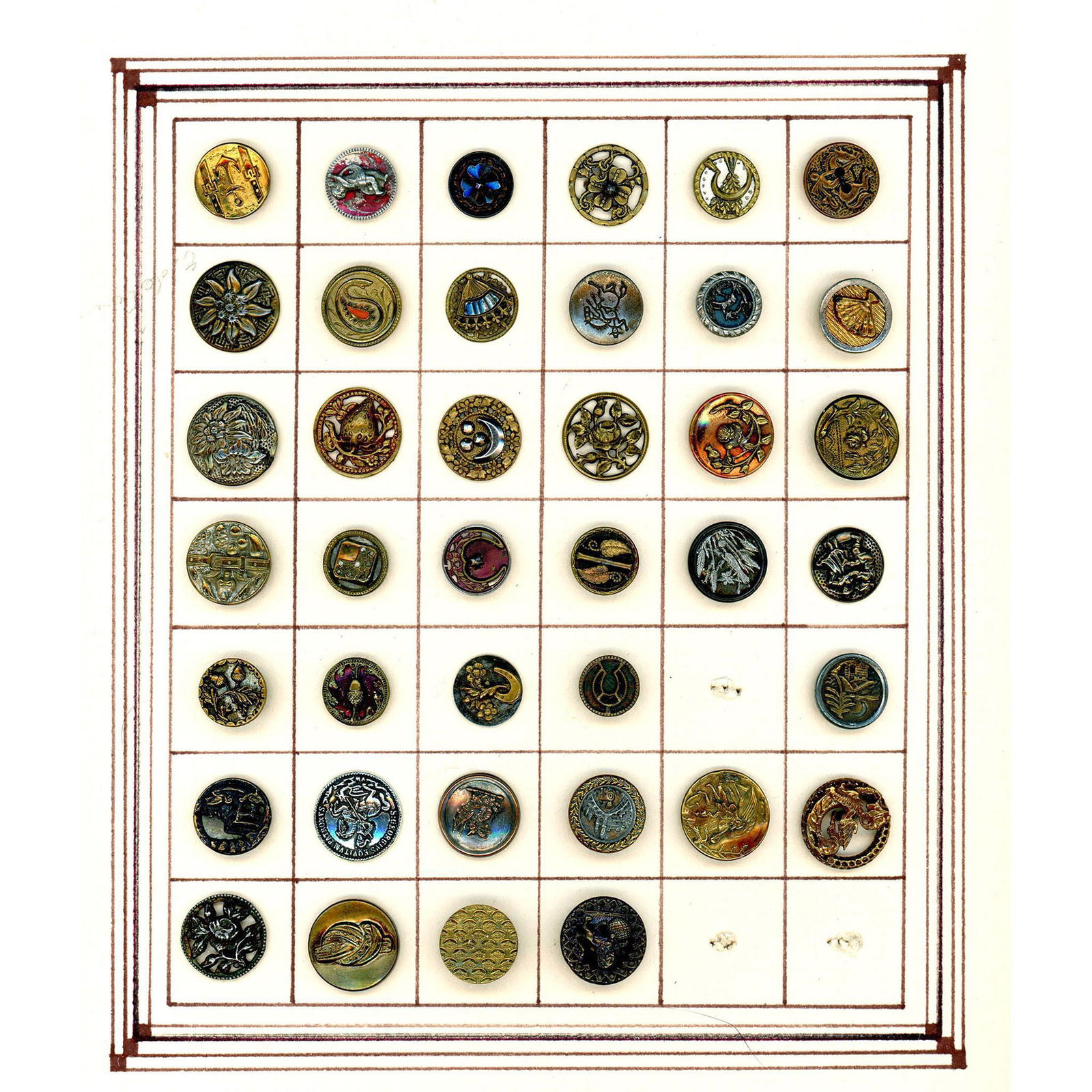 An assortement on 3 cards of assorted metal buttons (1 of 3)