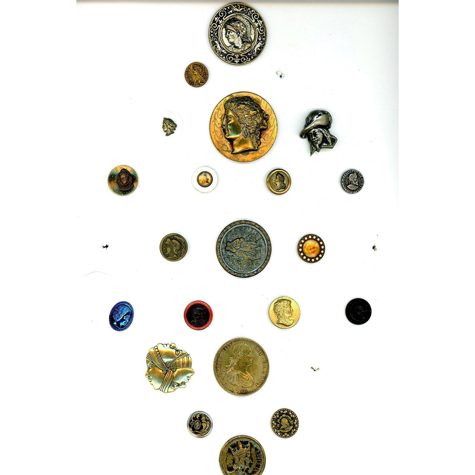 A card of assorted material head buttons (1 of 4)