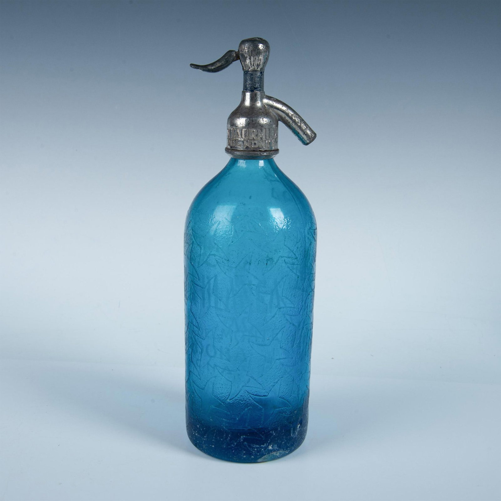 Antique Blue Glass Seltzer Bottle Argentina Soda 44 (1 of 5)