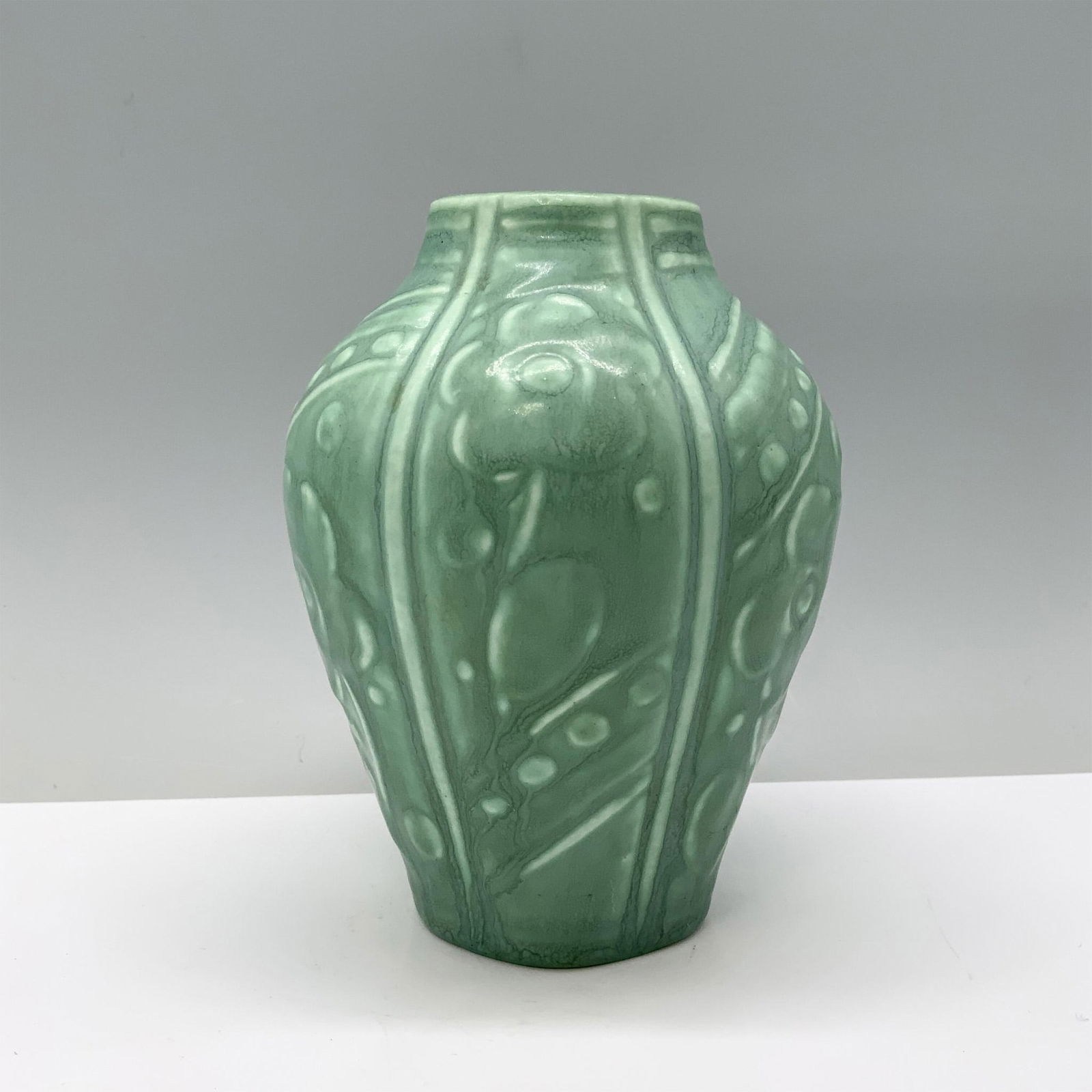 Rookwood Matte Pottery Vase, Floral Green 6100 (1 of 3)