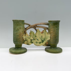 Roseville Double Bud Pottery Vase, Bushberry