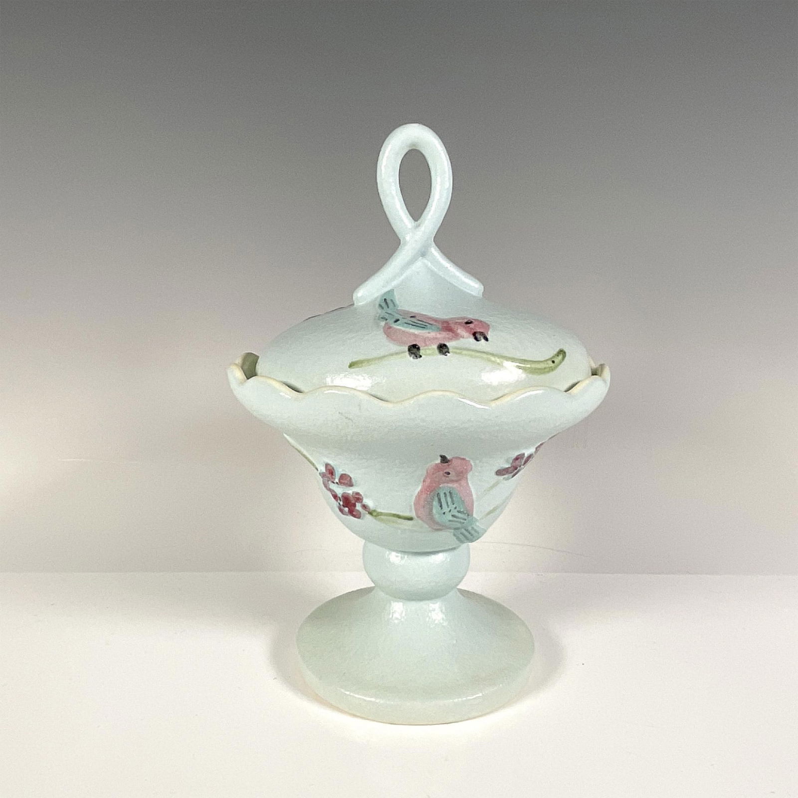 Hull Art Pottery Lidded Candy Dish, Serenade (1 of 3)