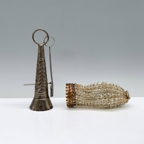 2pc Vintage Beaded Light Bulb Cover & Bridal Bouquet Holder