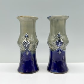 2pc Royal Doulton Stoneware Vases