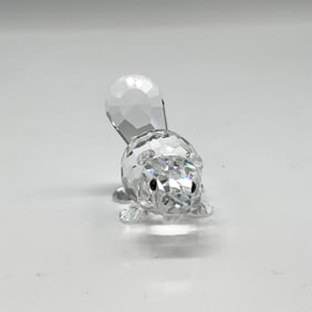 Swarovski Silver Crystal Figurine, Lying Baby Beaver