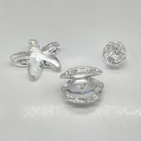 Swarovski Silver Crystal Figurines, Maritime Trio