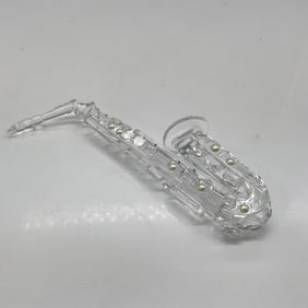 Swarovski Silver Crystal Figurine, Saxophone