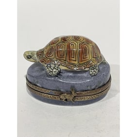 Limoges France Keepsake Box, Sea Ocean Turtle