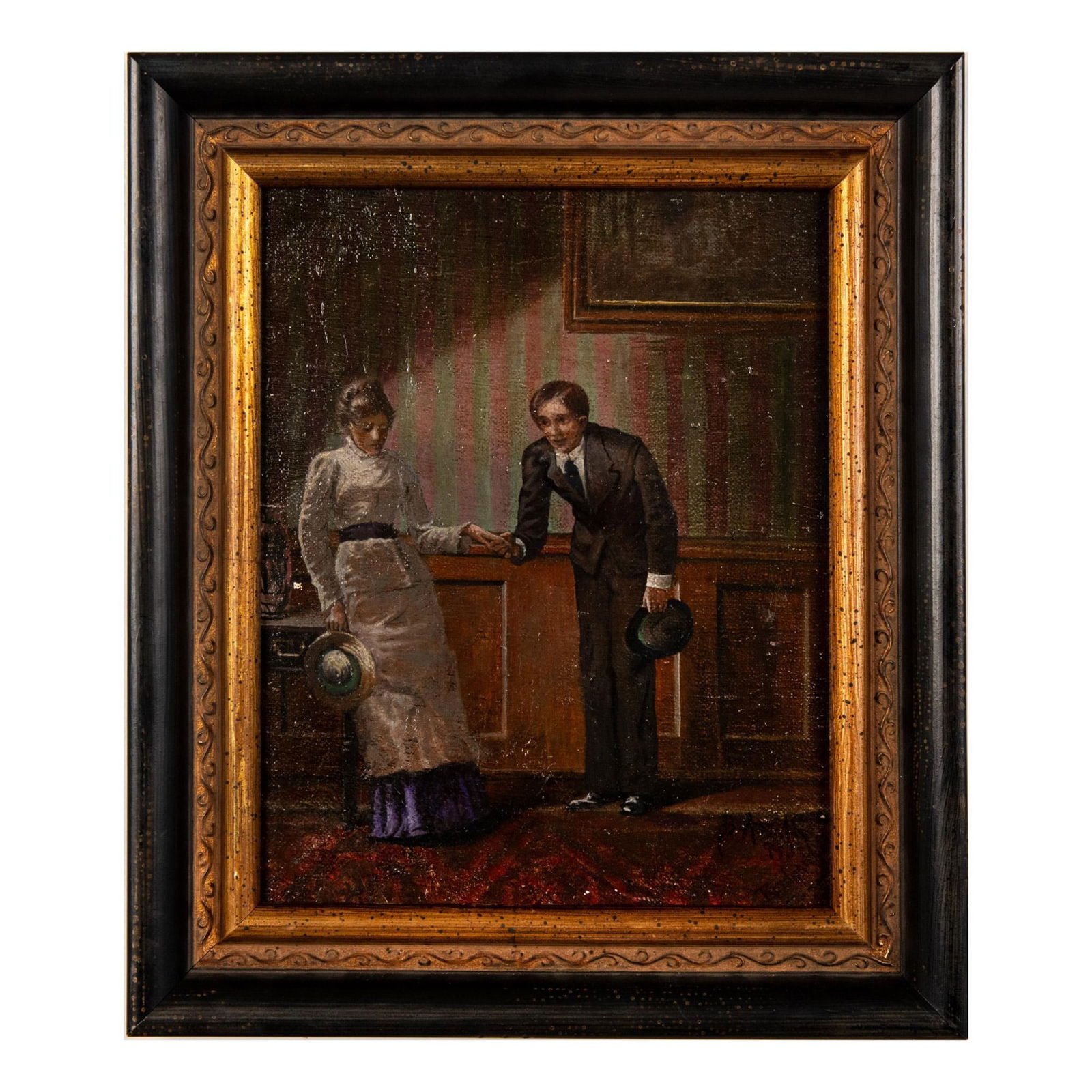 Original Oil on Board, Intimate Interior Scene, Signed (1 of 5)