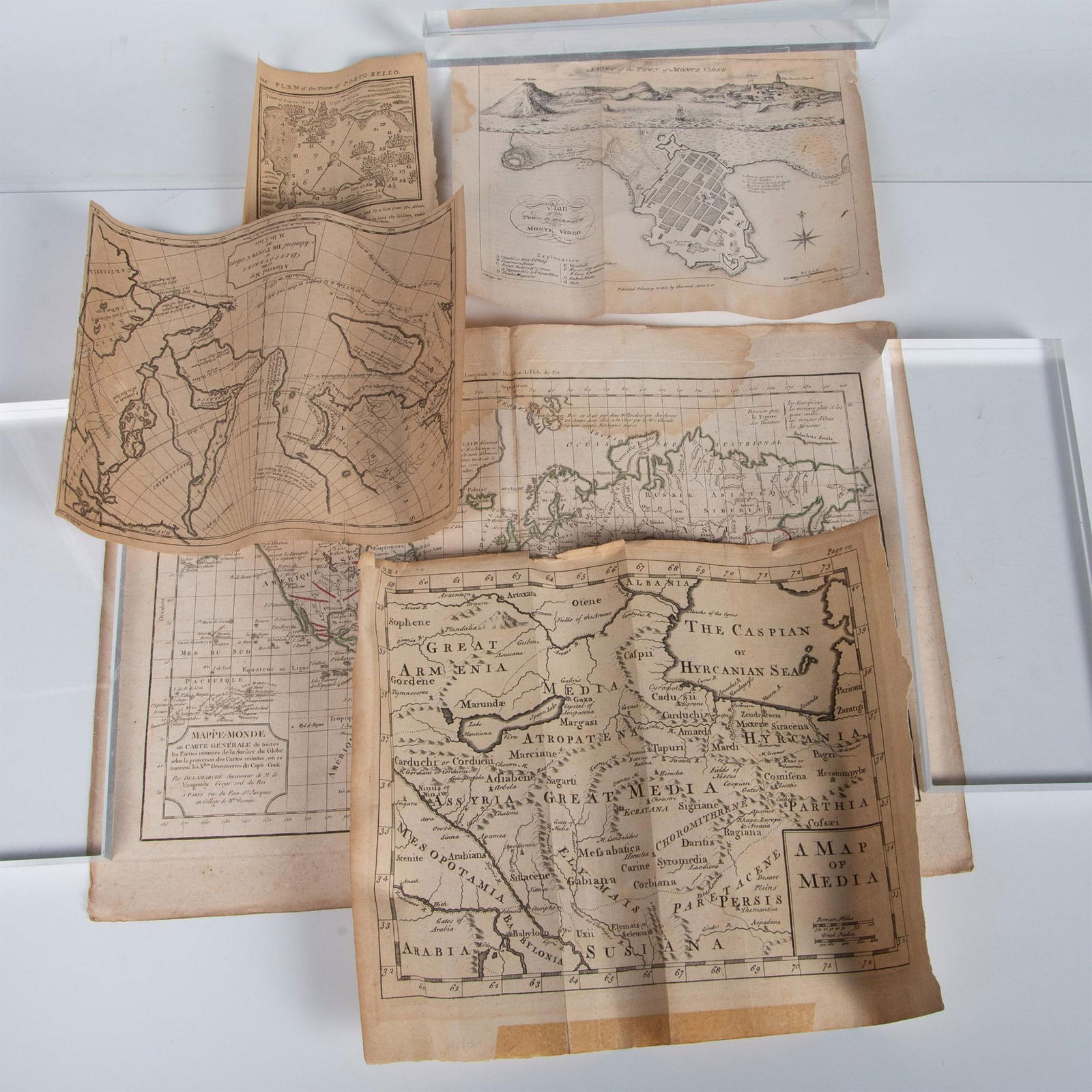 Group of Five Original Antique Engraved World Maps (1 of 7)