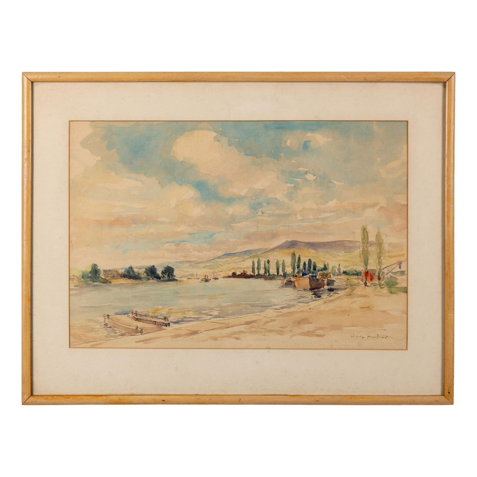 Wolf Robert, Original Watercolor on Paper, Coastline, Signed (1 of 5)