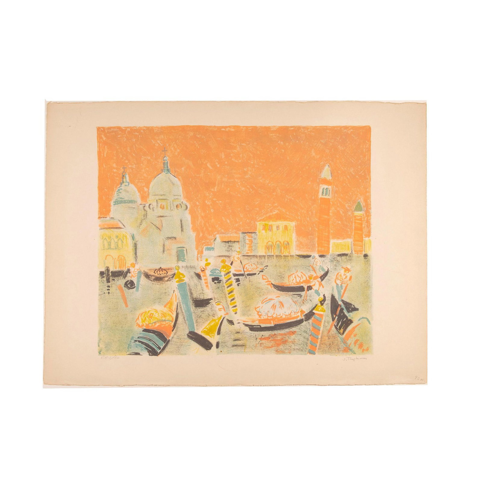 Jacques Truphemus, Original Color Lithograph, Venise, Signed (1 of 5)