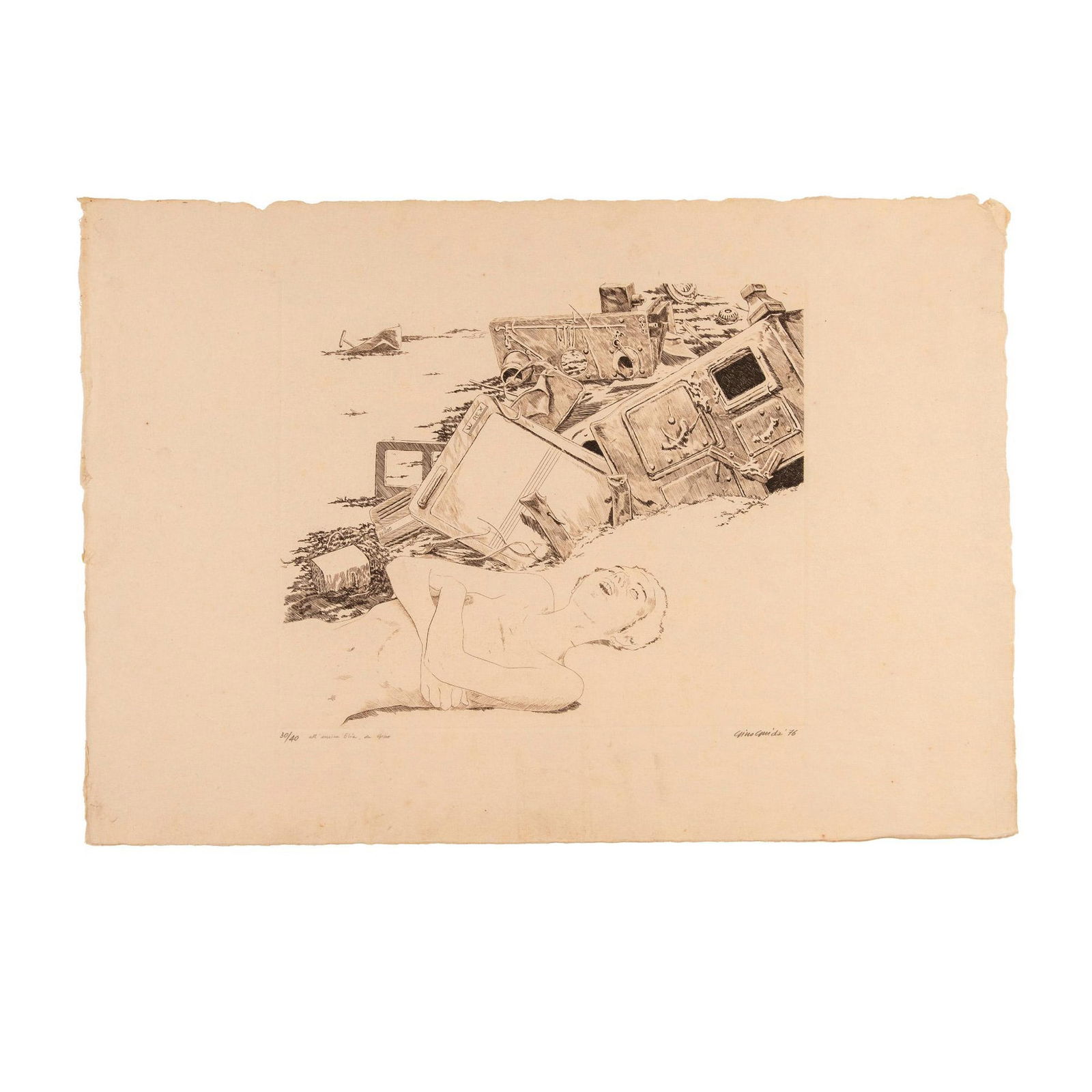 Gino Guida, Original Engraving on Wove Paper, Signed (1 of 5)