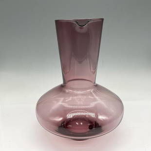 Sagaform Spectra Carafe: Delicate violet color with smooth lines with long neck spout. Sagaform sticker. This item has its original box: 7"L x 7"W x 9"H. Artist: Lena Bergstrom Issued: 21st century Dimensions: 9"H x 7" dia. M