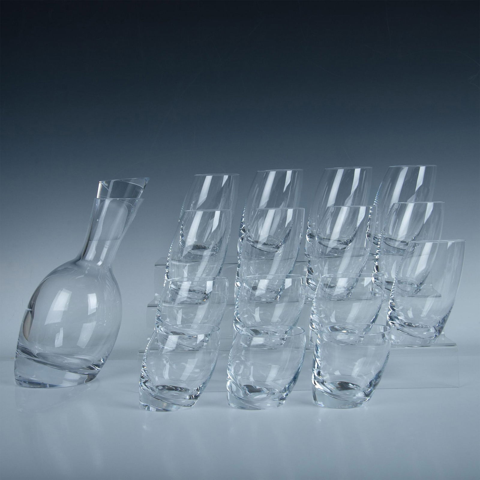 16pc Nambe Angled Decanter and Glasses (1 of 4)