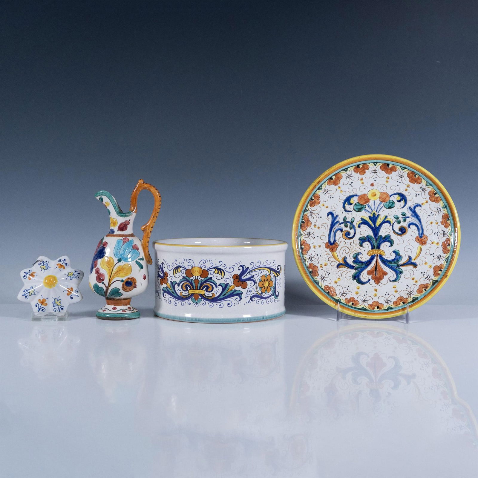 4pc Vintage Deruta Italian Floral Pottery (1 of 4)