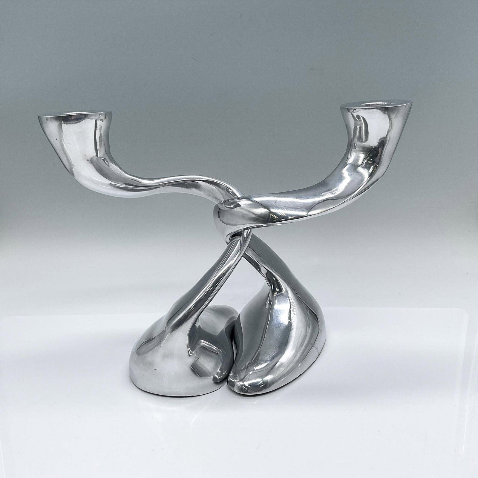 Pair of Modern Metal Twisted Candlesticks (1 of 3)